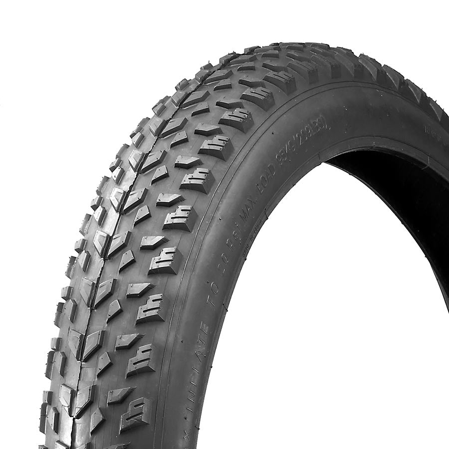FAT BIKE TIRE, 26"X4.00, CLINCHER, WIRE, 27TPI, BLACK