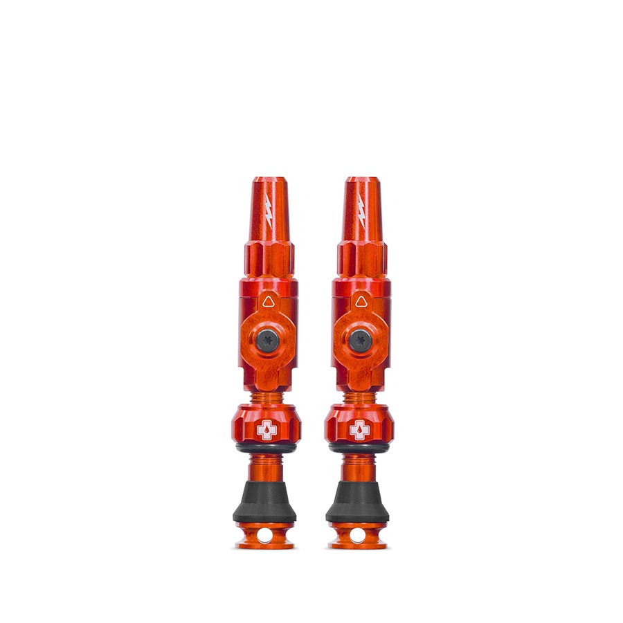 TUBELESS VALVE, PRESTA, 30MM, ORANGE, PAIR