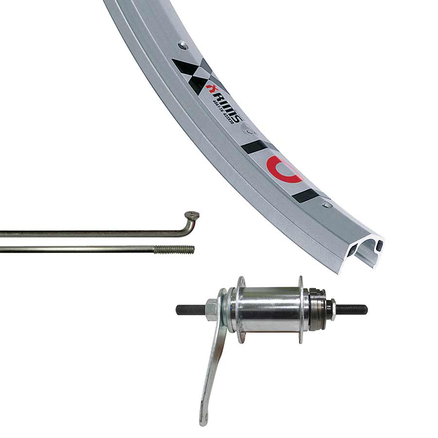 28 STEEL SPOKES, NUTTED AXLE