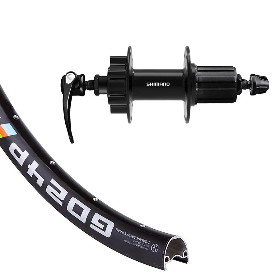 WHEEL, REAR, 700C / 622, HOLES: 32, QR, 135MM, DISC IS 6-BOLT, SHIMANO HG