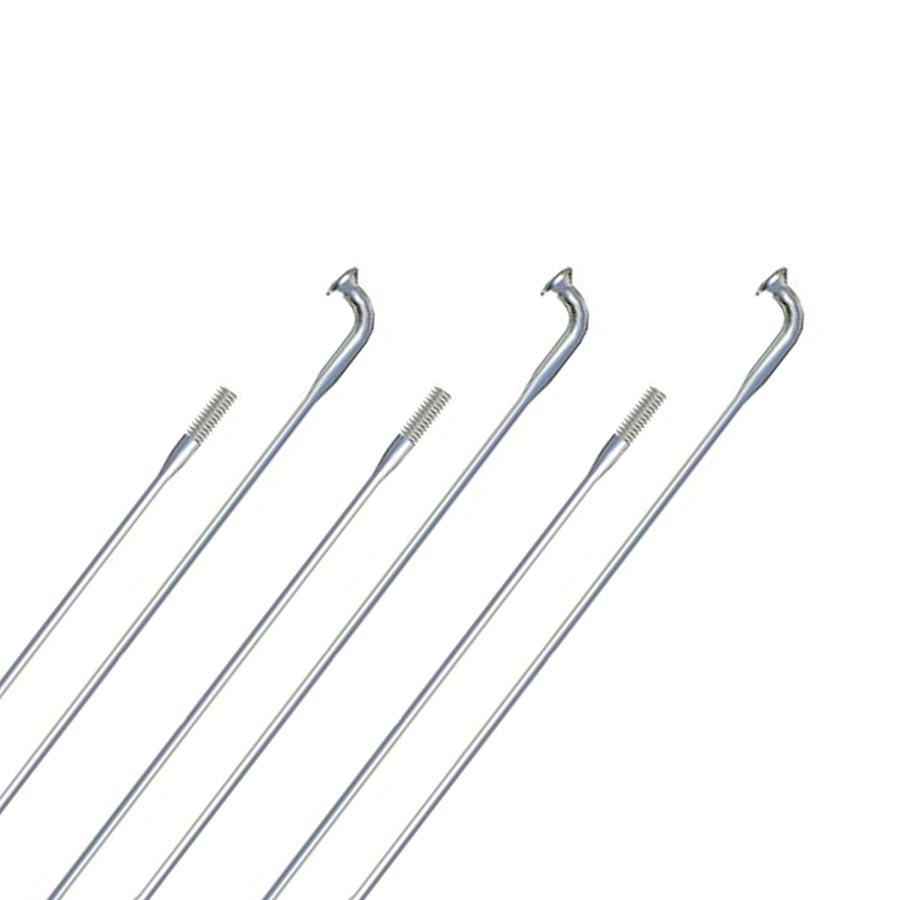SPOKES, DOUBLE BUTTED J-BEND, SILVER, 2.0/1.5/2.0, LENGTH: 310MM, NO THREADS, CUT TO SIZE, 100PCS