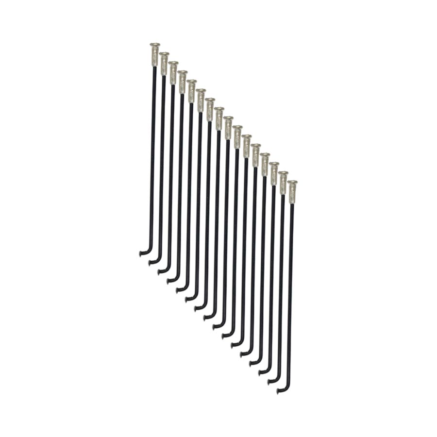 SPOKES, J-BEND, BLACK, 16PCS