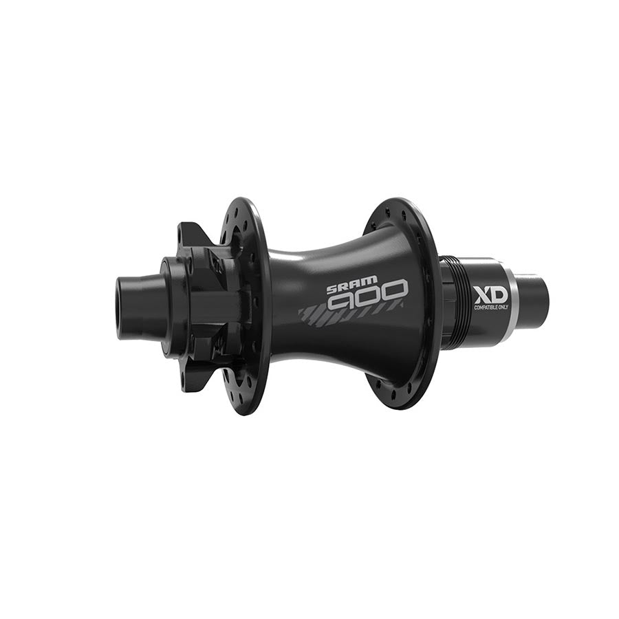 DISC HUB, REAR, 28H, 12MM TA, 148MM, SHIMANO HG, BLACK