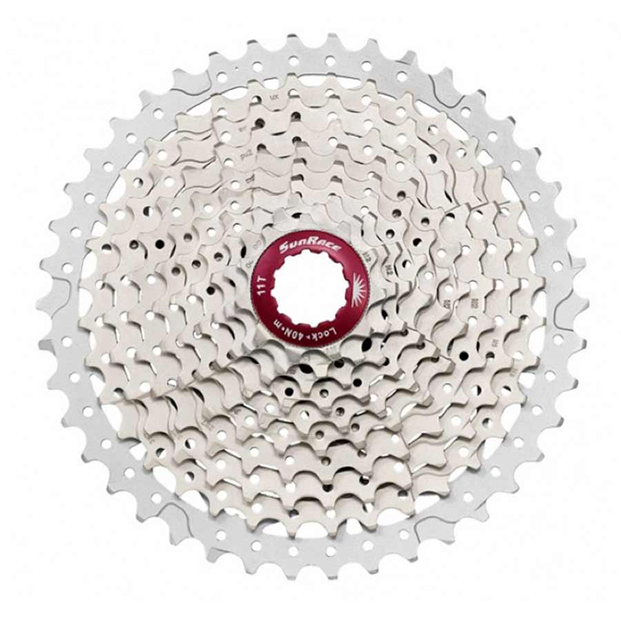CASSETTE, 10 SP. 11-42T, FOR SHIMANO/SRAM, METALLIC SILVER