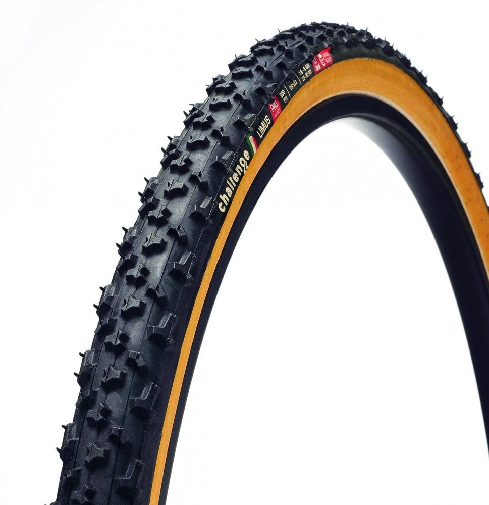 CHALLENGE LIMUS PRO TIRE - 700 X 33 TUBULAR BLACK/TAN HANDMADE