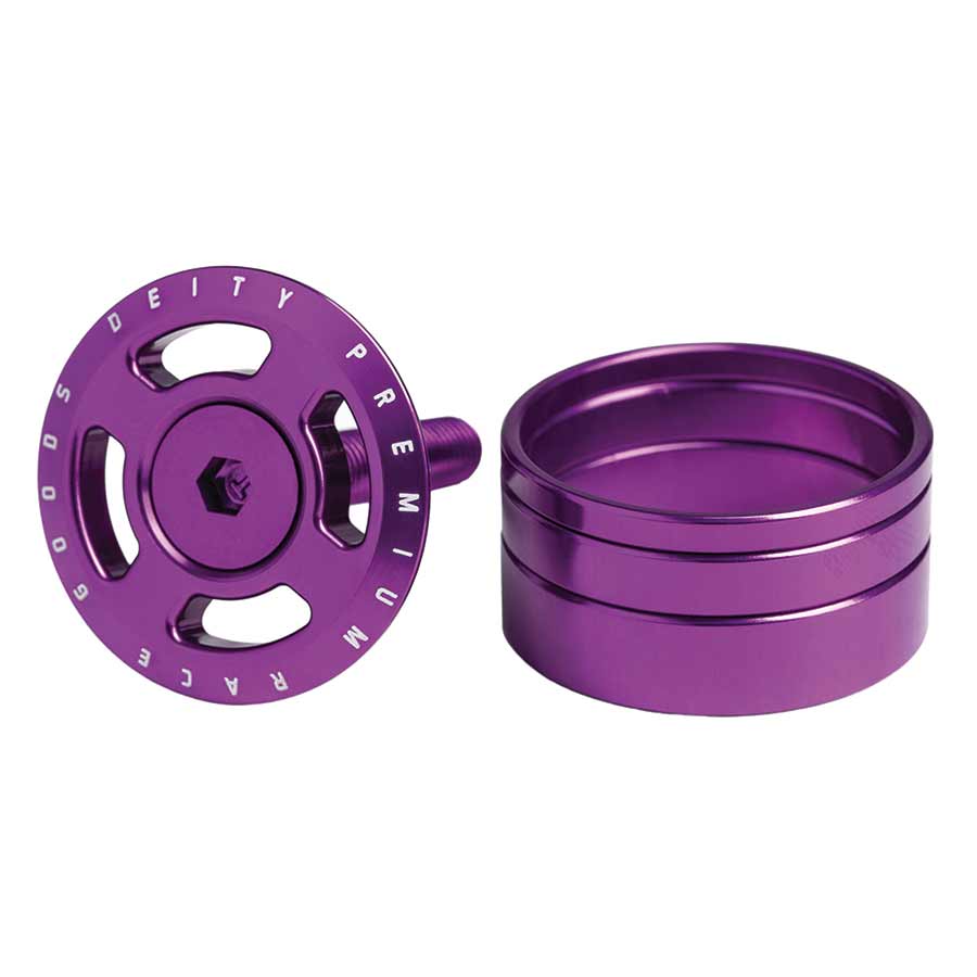 TOPCAP AND HEADSET SPACERS, 1-1/8'', PURPLE