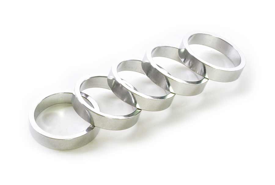 1-1/8'', HEIGHT: 7.5MM, ALUMINUM, SILVER, 5PCS
