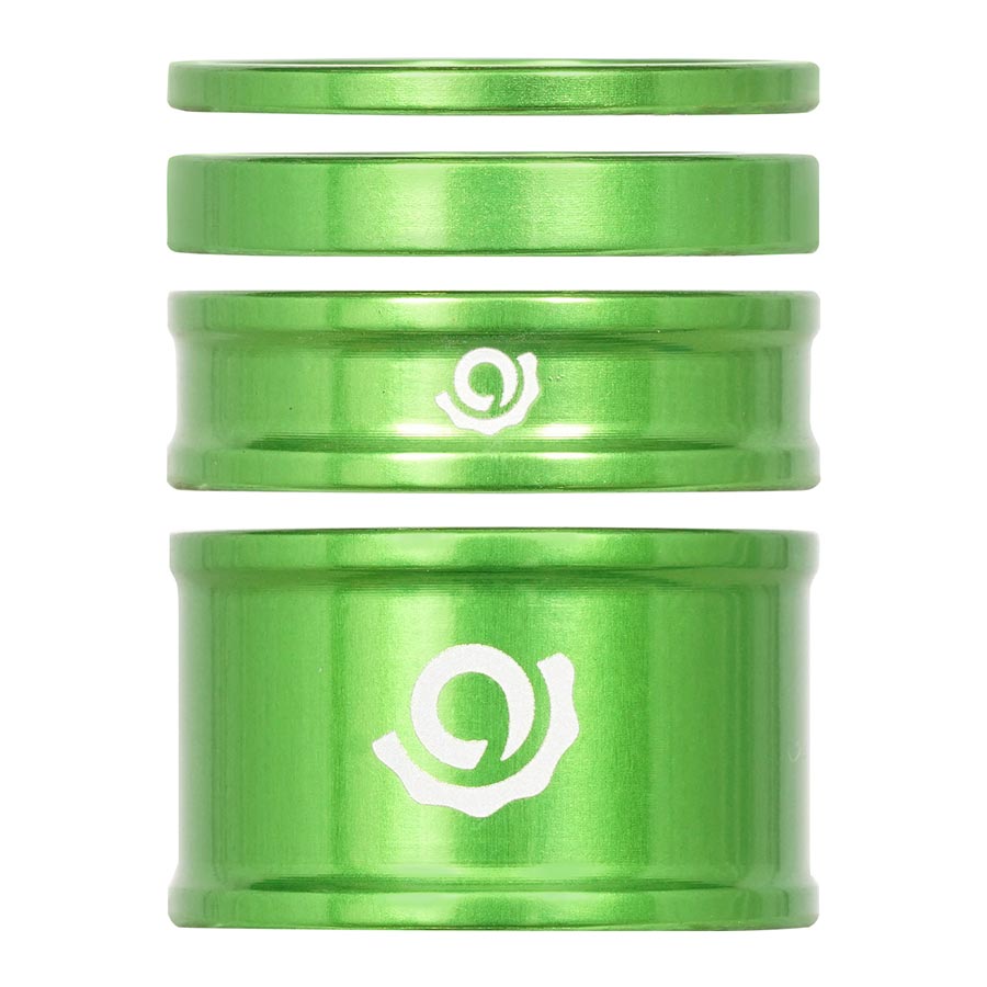 HEADSET SPACER KIT, 1-1/8'', HEIGHT: 2.5MM/5MM/10MM/20MM, ALUMINUM, GREEN