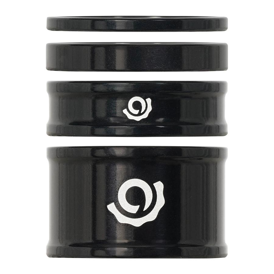 HEADSET SPACER KIT, 1-1/8'', HEIGHT: 2.5MM/5MM/10MM/20MM, ALUMINUM, BLACK