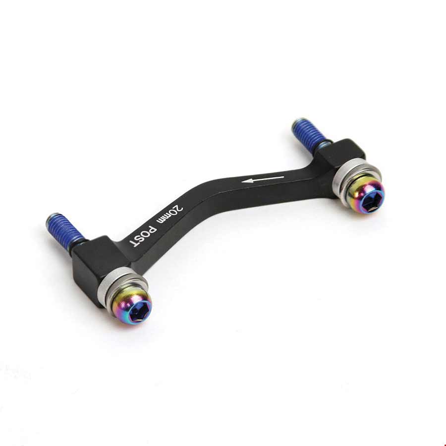 DISC BRAKE ADAPTOR, CALIPER: POST MOUNT, FRAME/FORK: POST MOUNT, F180/R160, RAINBOW