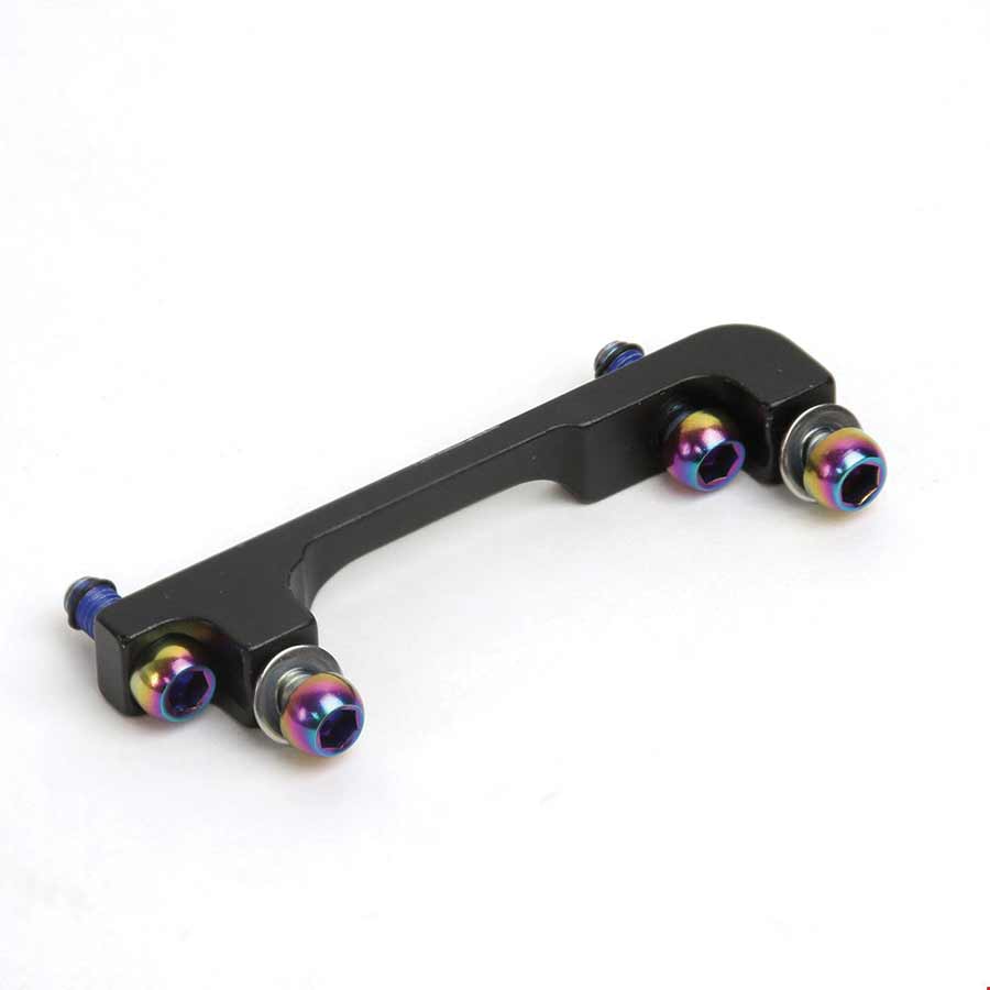 DISC BRAKE ADAPTOR, CALIPER: POST MOUNT, FRAME/FORK: POST MOUNT, F200/R180, RAINBOW