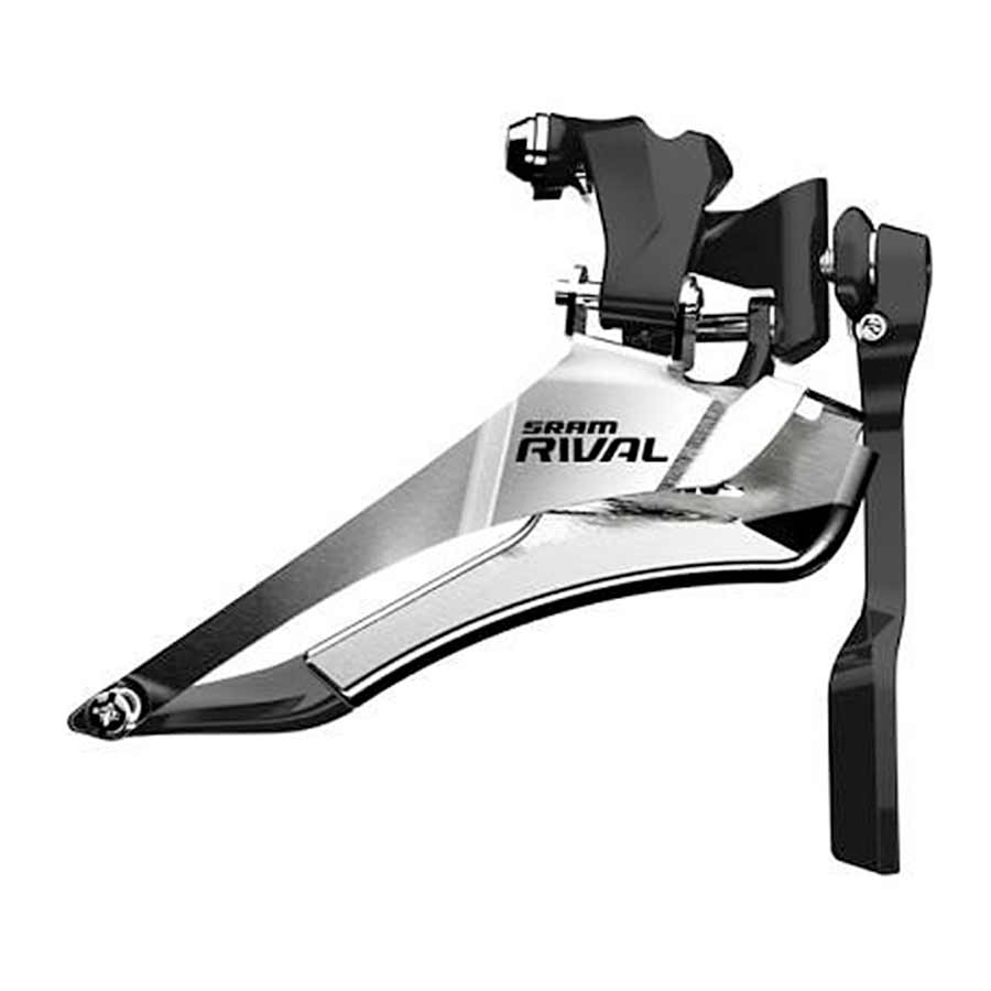 FRONT DERAILLEUR, 2 SP, DOWN SWING, DOWN PULL, BRAZE-ON CLAMP, WITH CHAIN SPOTTER