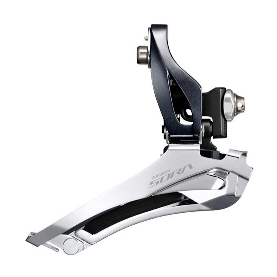 FRONT DERAILLEUR, 2X9 SP., DOWN SWING, DOWN PULL, BRAZE-ON