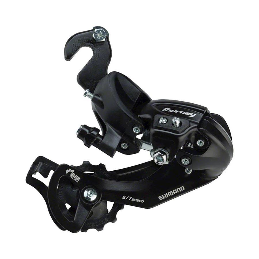 REAR DERAILLEUR, SPEED: 6/7, CAGE: LONG, BLACK, WITH BMX/TRACK STYLE DROPOUT ADAPTER