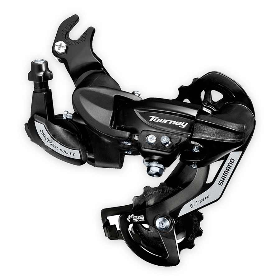 REAR DERAILLEUR, 6/7SP., SGS, BLACK, WITH ADAPTOR