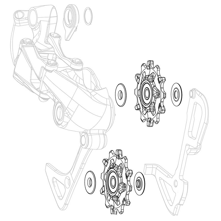 DERAILLEUR PULLEYS, PAIR