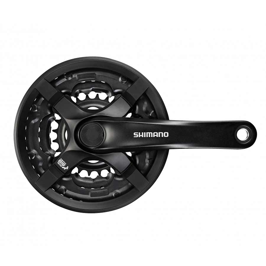CRANKSET, 6/7/8 SP., 175MM, 28/38/48T W/CG, RIVETED, SQUARE, 47.5MM, BLACK