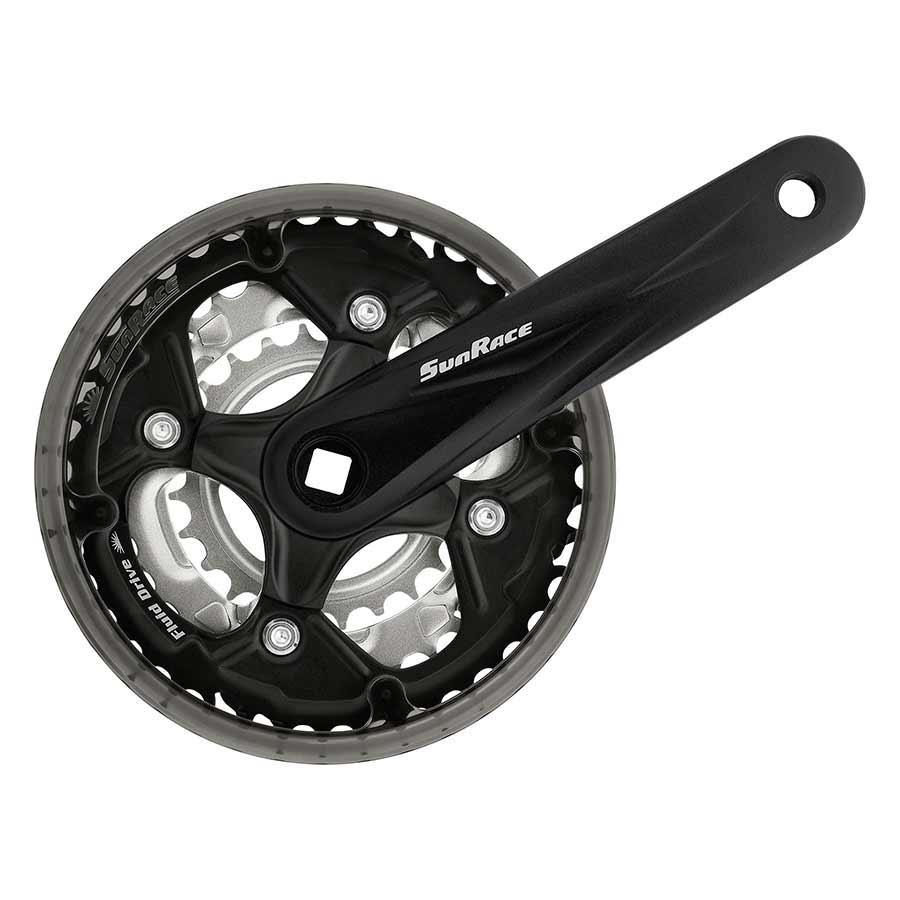 CRANKSET, 6/7/8 SP.,SQUARE-TAPERED, 24/34/42T, 175MM, BLACK