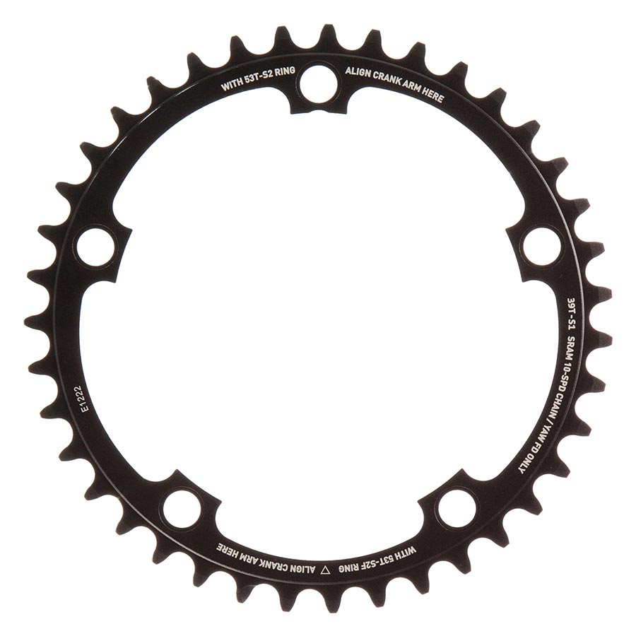 10 SP, BCD 130MM, 5-BOLT, RED 2012, INNER CHAINRING, FOR 39/53, ALUMINUM, BLACK, 11.6218.000.001