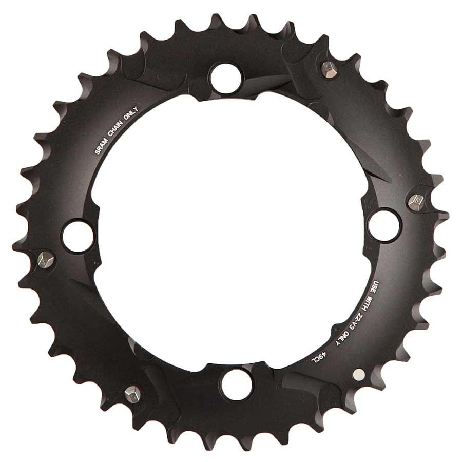 10 SP, BCD 104MM, 4-BOLT, OUTER CHAINRING, FOR L-PIN GXP, ALUMINUM, BLACK, 11.6215.188.430