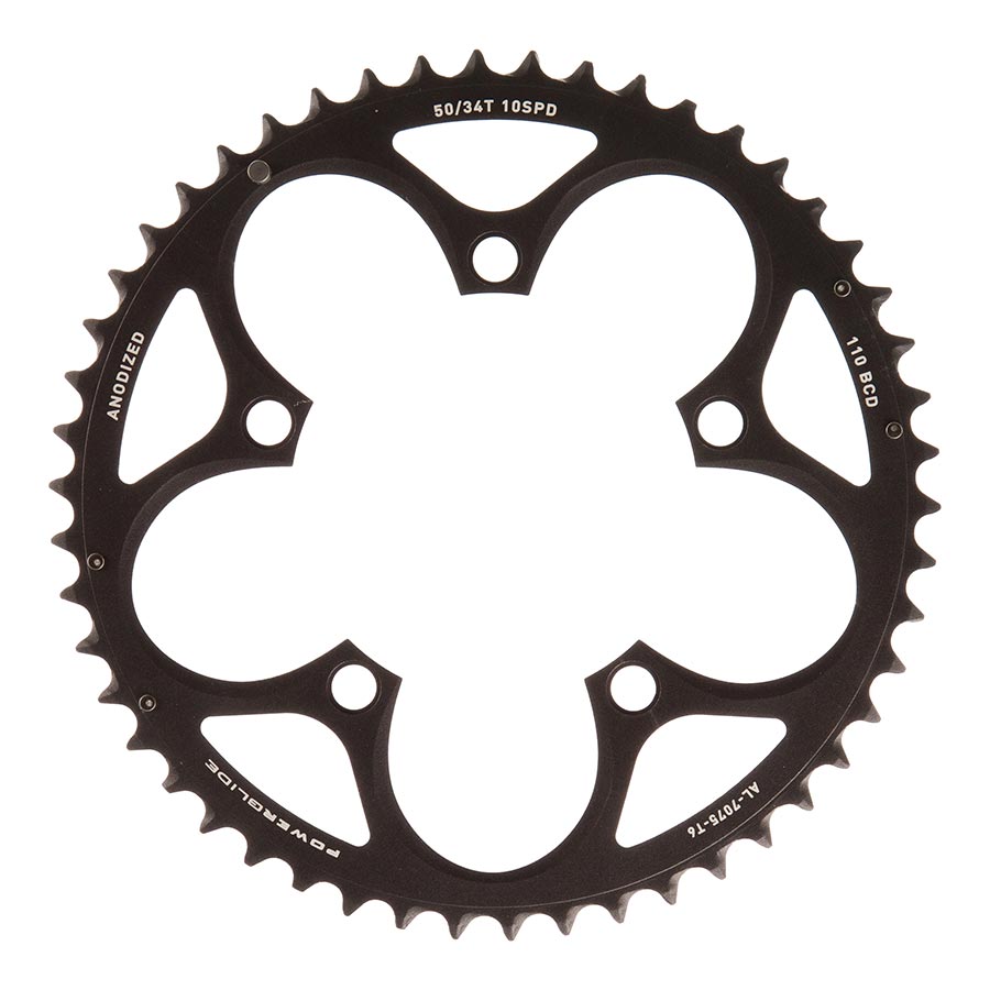 10 SP, BCD 110MM, 5-BOLT, OUTER CHAINRING, FOR 34/50, ALUMINUM, BLACK, 11.6215.197.060