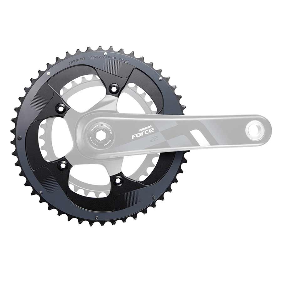 11SP, BCD: 110MM, 5 BOLTS, FORCE22 X-GLIDE, OUTER CHAINRING, FOR 34/50, ALUMINUM, BLACK, 11.6218.010.001