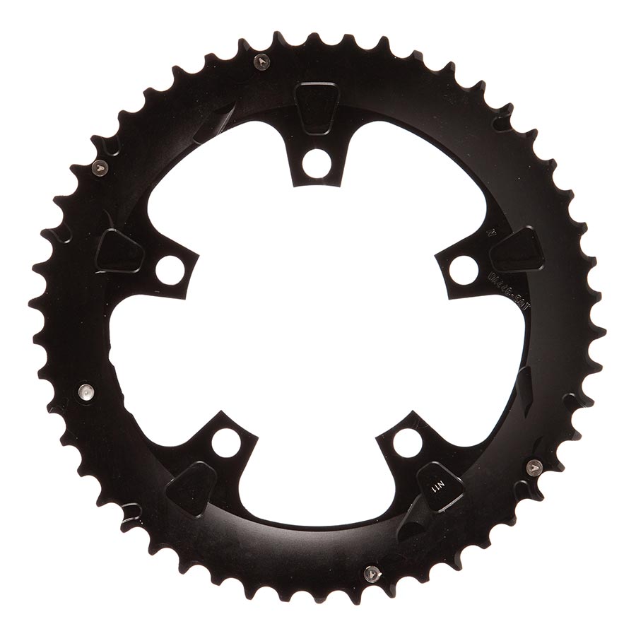 10/11SP., BCD: 110MM, 5 BOLTS, SUPER ROAD, OUTER CHAINRING, FOR DOUBLE, ALUMINUM, BLACK, 371-0250A