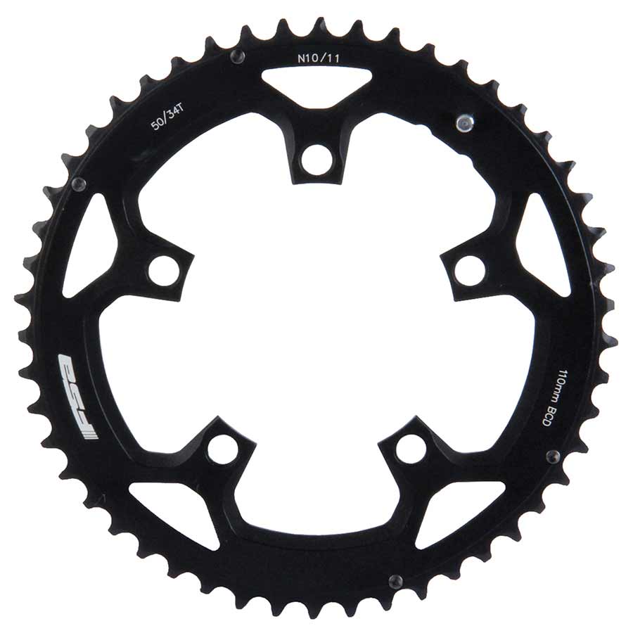 10/11SP., BCD: 110MM, 5 BOLTS, PRO ROAD, OUTER CHAINRING, FOR DOUBLE, ALUMINUM, BLACK, 371-0246D