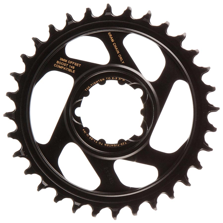 CHAINRING, TEETH: 32, SPEED: 12, BCD: DIRECT MOUNT, SINGLE, ALUMINUM, GOLD