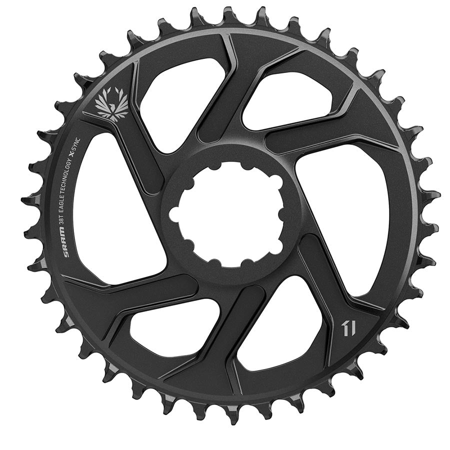 CHAINRING, TEETH: 38, SPEED: 12, BCD: DIRECT MOUNT, SINGLE, ALUMINUM, GOLD