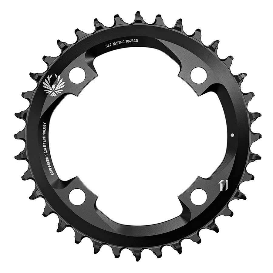 36 CHAINRING, 12SP, BCD: 104, ALUMINUM, BLACK