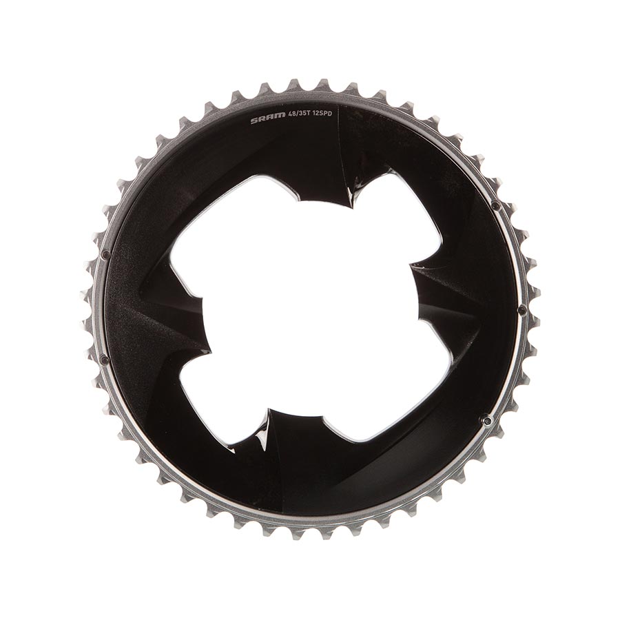 CHAINRING, TEETH: 48, SPEED: 12, BCD: 107, BOLTS: 4, OUTER, ALUMINUM, GREY