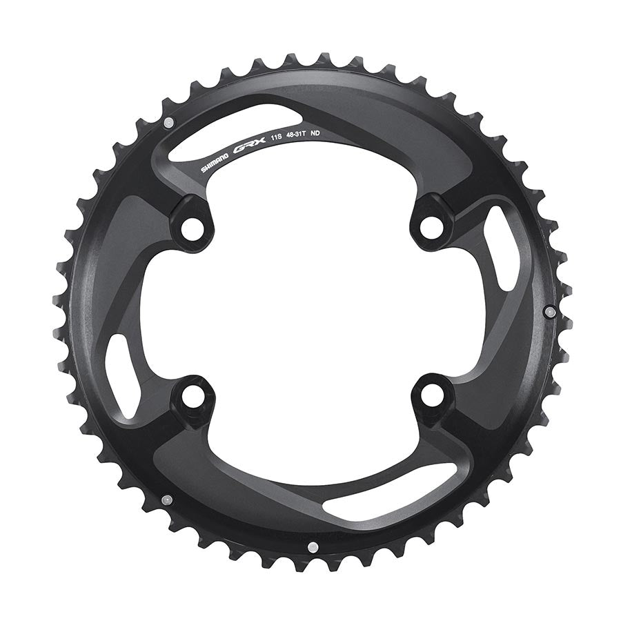 CHAINRING, TEETH: 48, SPEED: 11, BCD: 110, BOLTS: 4, OUTER, ALUMINUM, BLACK