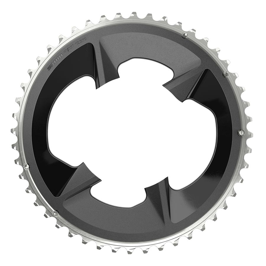 CHAINRING, TEETH: 48, SPEED: 12, BCD: 107MM, BOLTS: 4, ALUMINUM, BLACK