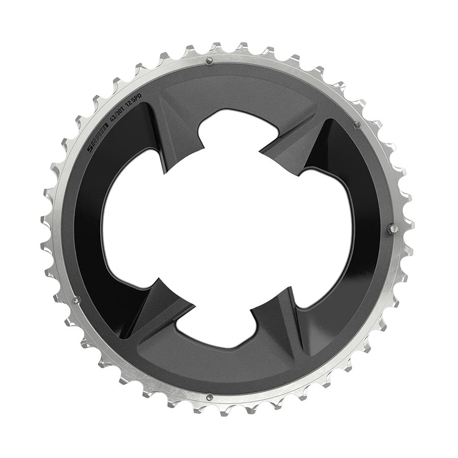CHAINRING, TEETH: 43, SPEED: 12, BCD: 94MM, BOLTS: 4, ALUMINUM, BLACK