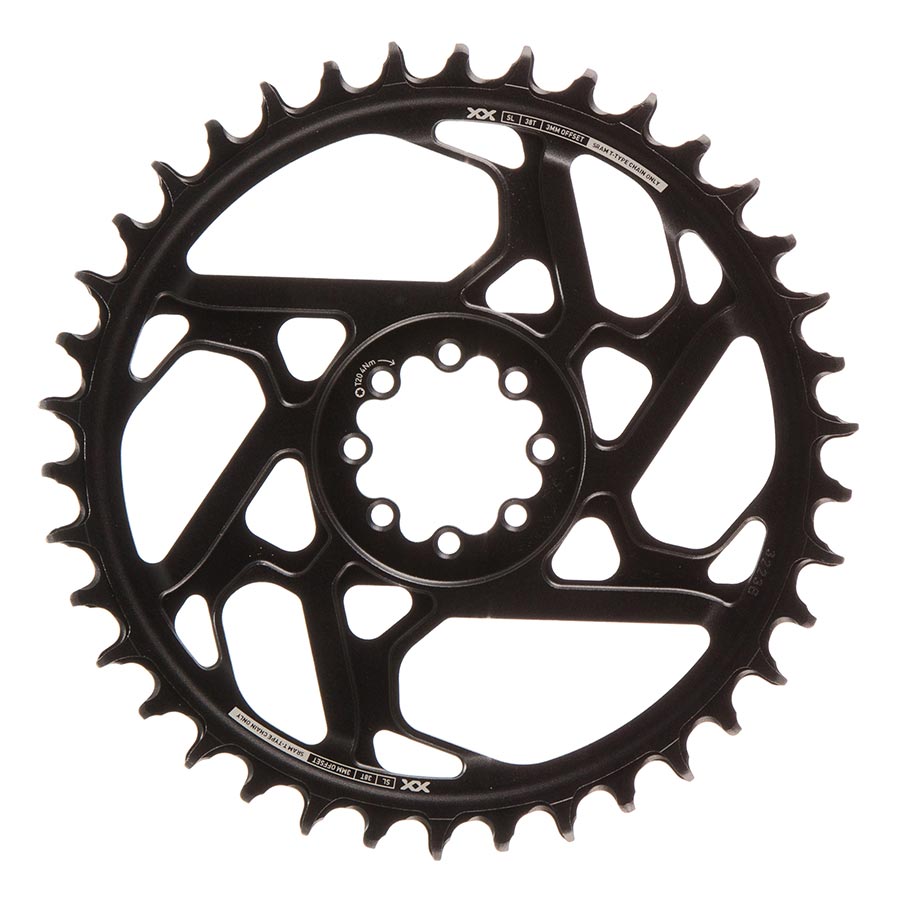 CHAINRING, TEETH: 38, SPEED: 12, BCD: DIRECT MOUNT, ALUMINUM, BLACK