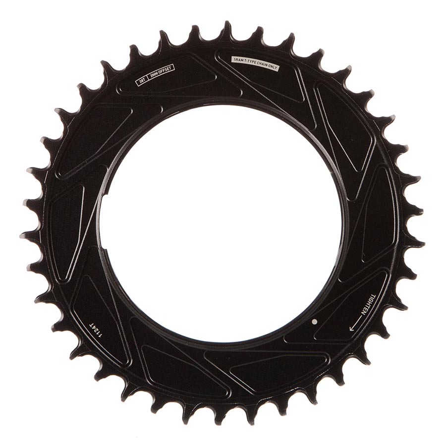 CHAINRING, TEETH: 38, SPEED: 12, BCD: THREAD MOUNT, ALUMINUM, BLACK