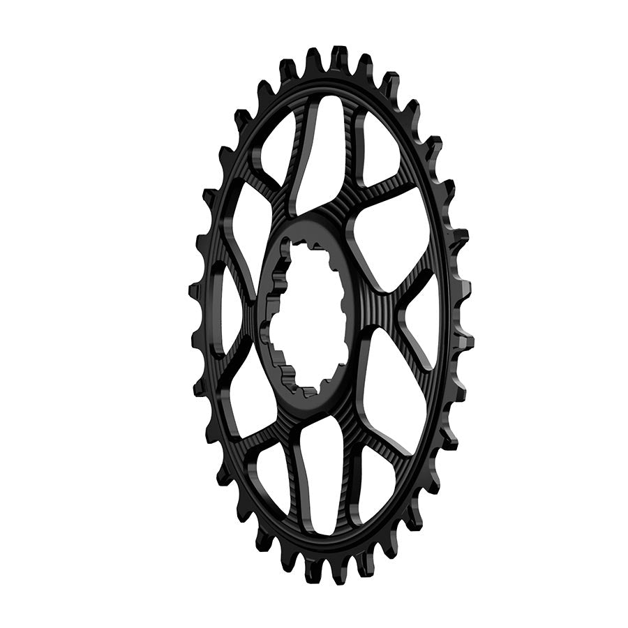 CHAINRING, TEETH: 34, SPEED: 12, BCD: DIRECT MOUNT SRAM 3 BOLT, FRONT, 7075-T6 ALUMINUM, BLACK