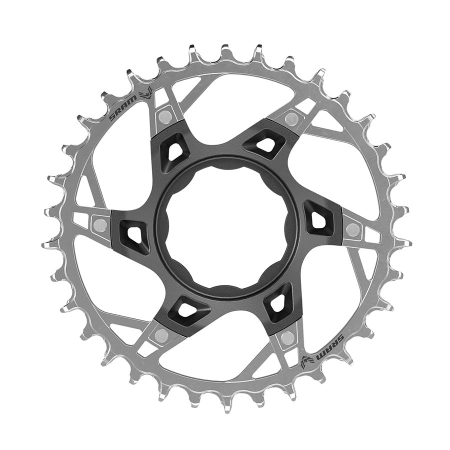 CHAINRING, TEETH: 34, SPEED: 12, BCD: DIRECT MOUNT, ALUMINUM/STEEL, SILVER