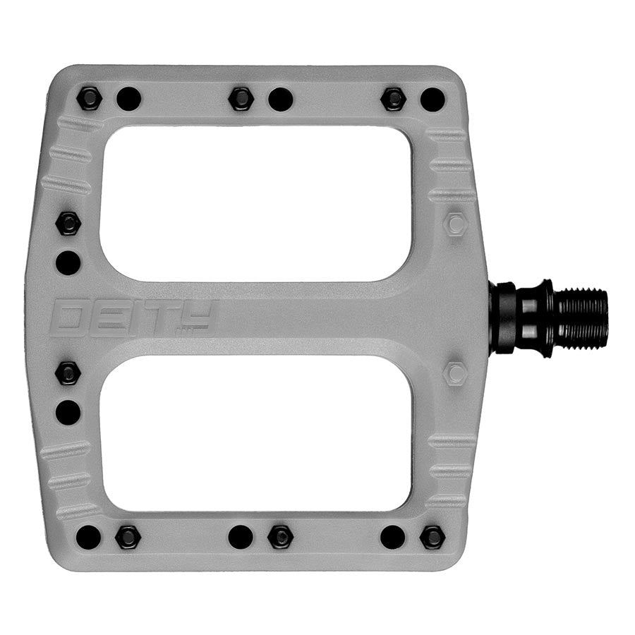 PLATFORM PEDALS, BODY: NYLON, SPINDLE: CR-MO, 9/16'', GREY, PAIR