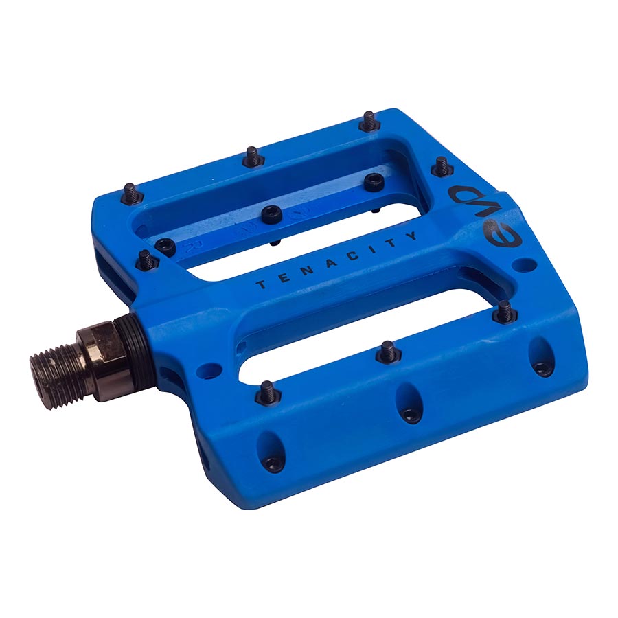 PLATFORM PEDALS, BODY: NYLON, SPINDLE: CR-MO, 9/16'', BLUE, PAIR