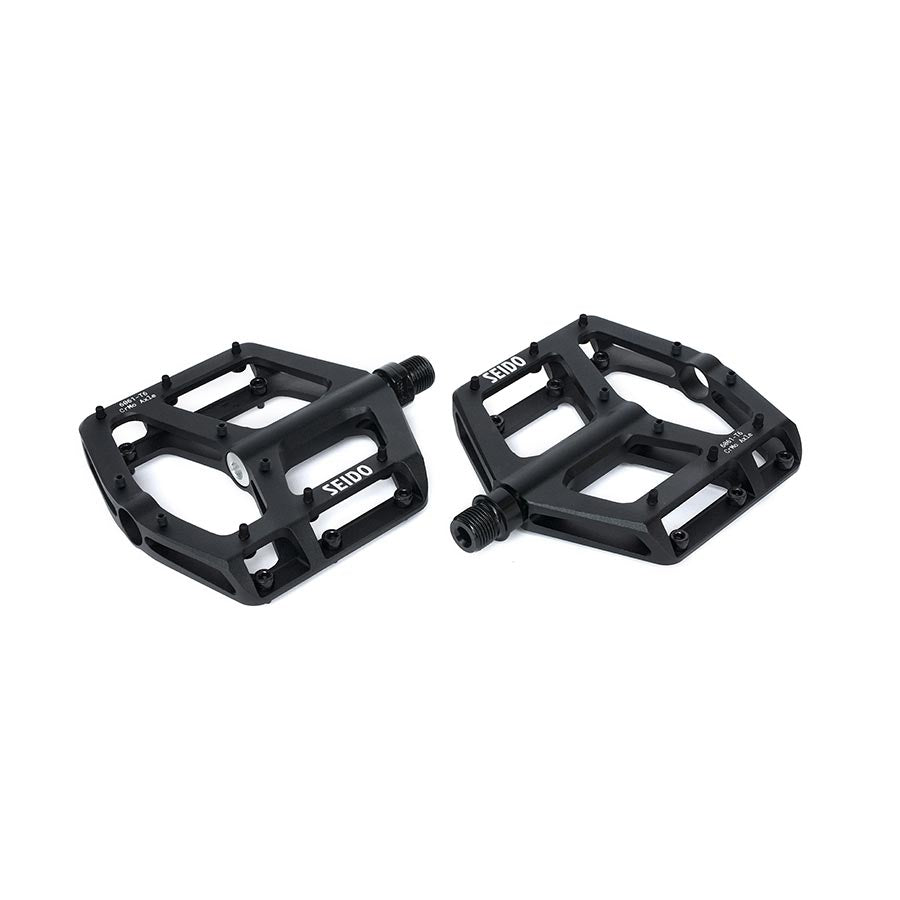 PLATFORM PEDALS, BODY: ALUMINUM, SPINDLE: CR-MO, 9/16'', BLACK, PAIR