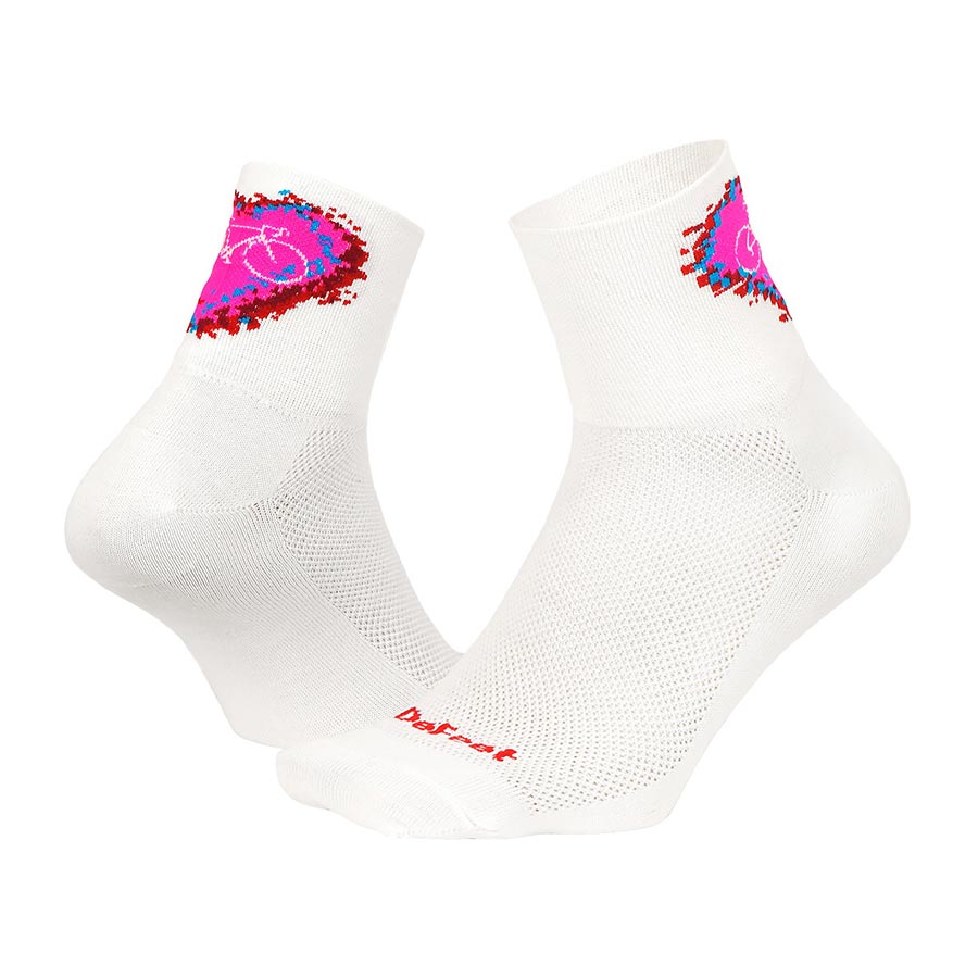 SOCKS, WHITE/PINK, L, PAIR