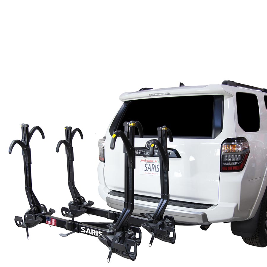 HITCH MOUNT RACK, 2'', BIKES: 4, MAX WEIGHT PER BIKE: 60 LB FOR 2 CLOSEST - 35 LB FOR 2 FURTHEST TRAYS