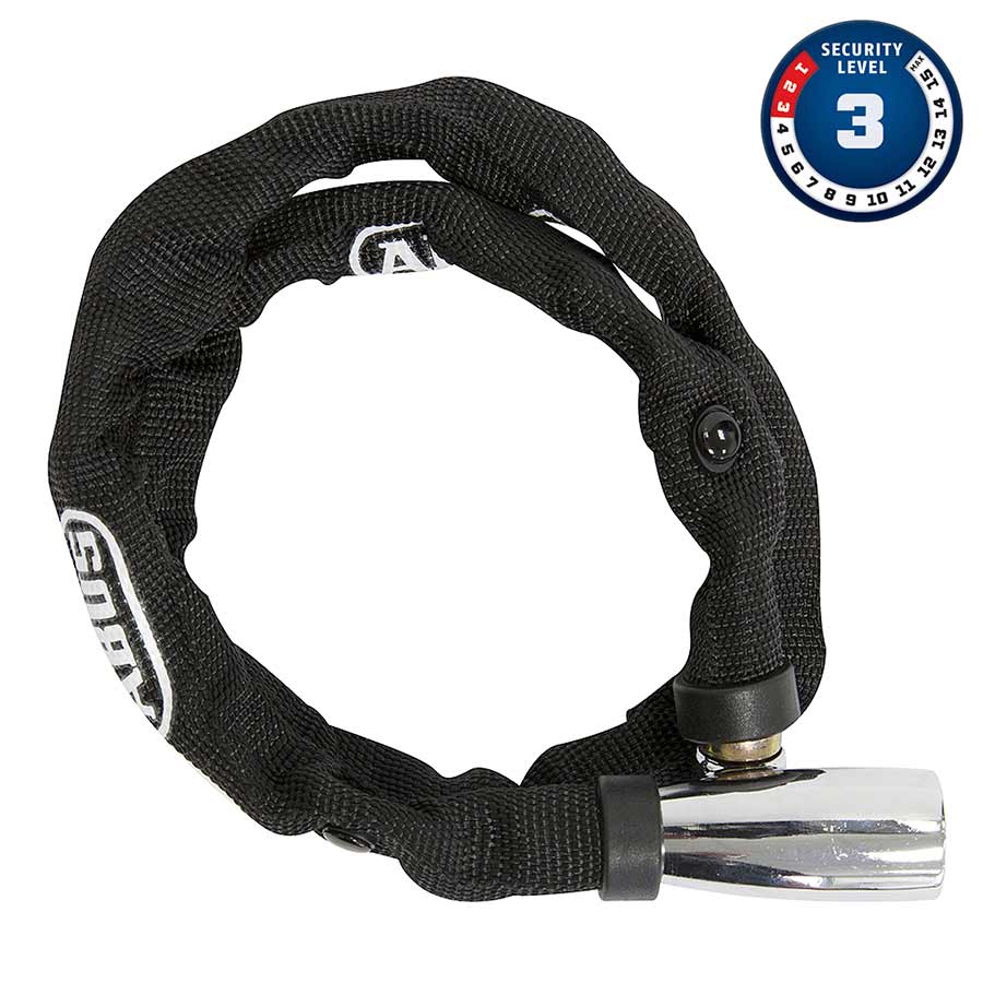 CHAIN LOCK, KEY, 4MM, 60CM, 2', BLACK