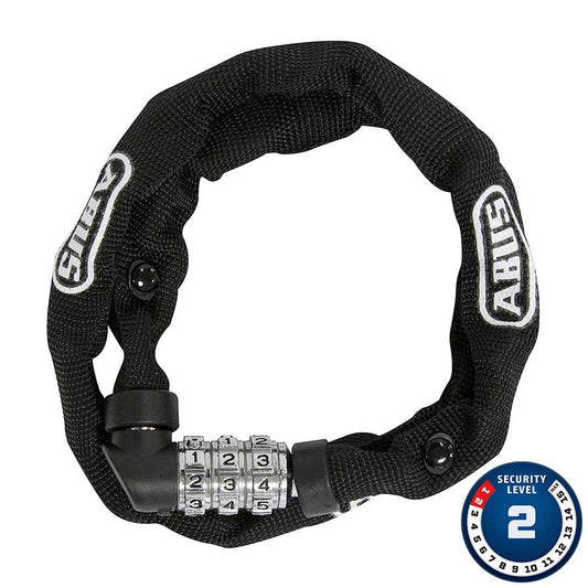 CHAIN LOCK, COMBO, 4MM, 110CM, 3.6', BLACK