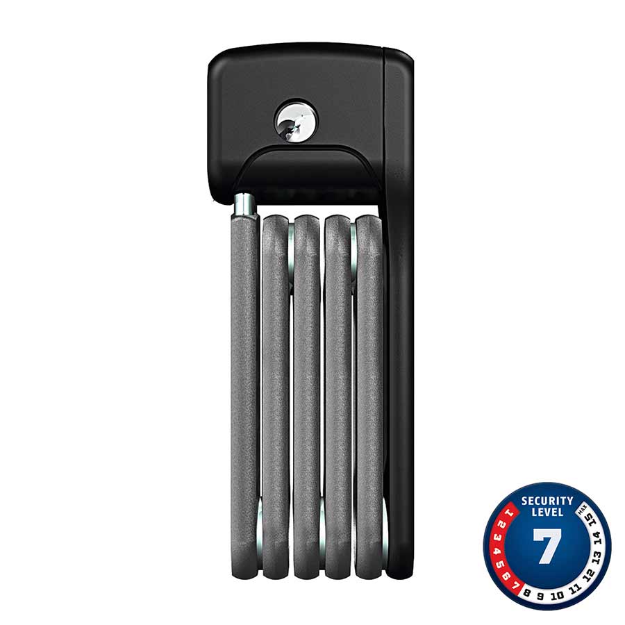FOLDABLE LOCK, KEY, 5MM, 60CM, 2', BLACK