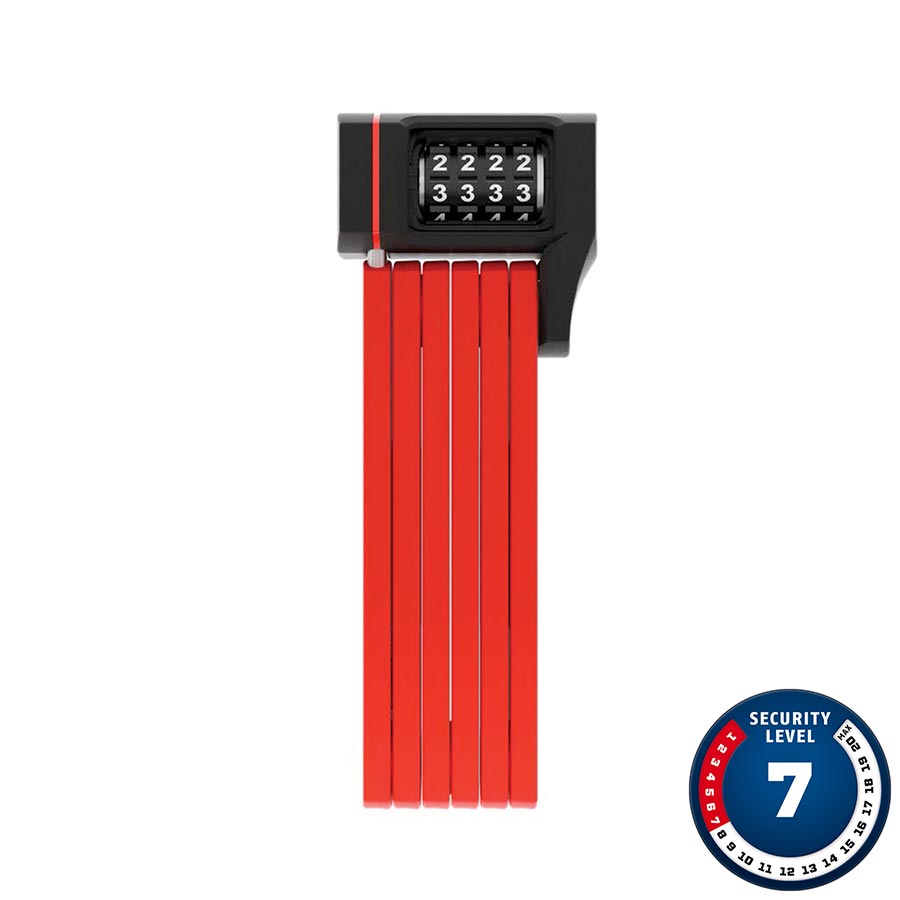 FOLDING LOCK, COMBINATION, 80CM, 2.6', 5MM, RED