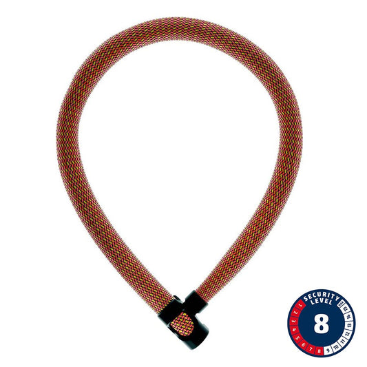 CHAIN LOCK, KEY, 7MM, 85CM, 2.8', SPARKLING ORANGE