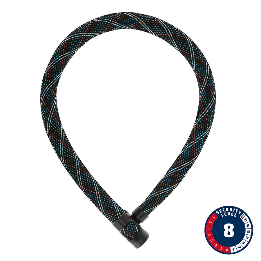 CHAIN LOCK, KEY, 7MM, 85CM, 2.8', CROSSING GREY